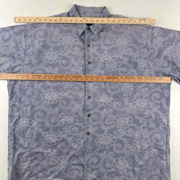 VTG Abercrombie‎ & Fitch Mens Short Sleeve Linen Shirt Large Purple Floral Y2K - Picture 4 of 13